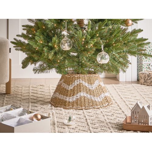 Jupe De Sapin De Noël Hiver Herbier Marin Blanc 43 Cm