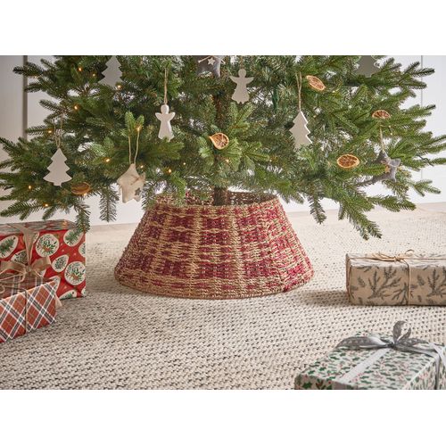 Jupe De Sapin De Noël Neige Herbier Marin Naturel 52 Cm