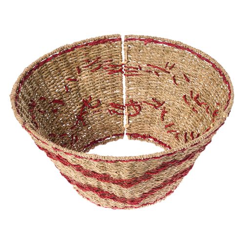 Jupe De Sapin De Noël Hiver Herbier Marin Rouge 43 Cm