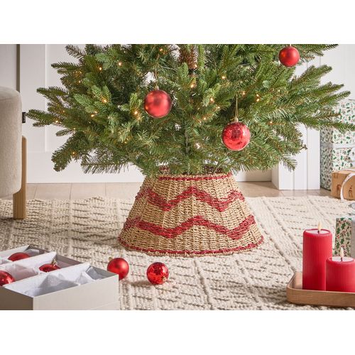 Jupe De Sapin De Noël Hiver Herbier Marin Rouge 43 Cm