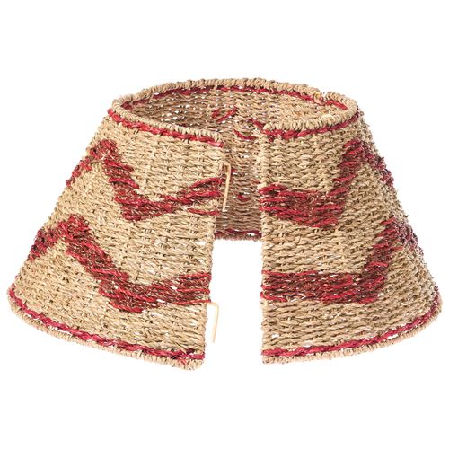 Jupe De Sapin De Noël Hiver Herbier Marin Rouge 43 Cm