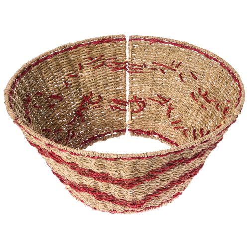 Jupe De Sapin De Noël Hiver Herbier Marin Rouge 51 Cm