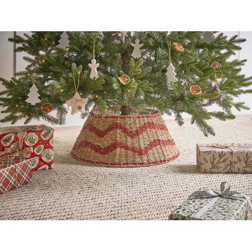 Jupe De Sapin De Noël Hiver Herbier Marin Rouge 51 Cm