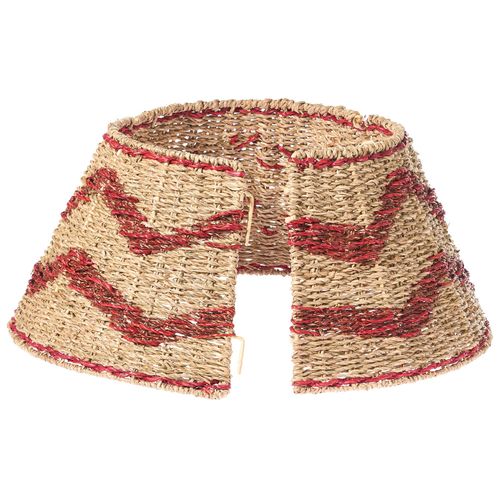 Jupe De Sapin De Noël Hiver Herbier Marin Rouge 51 Cm