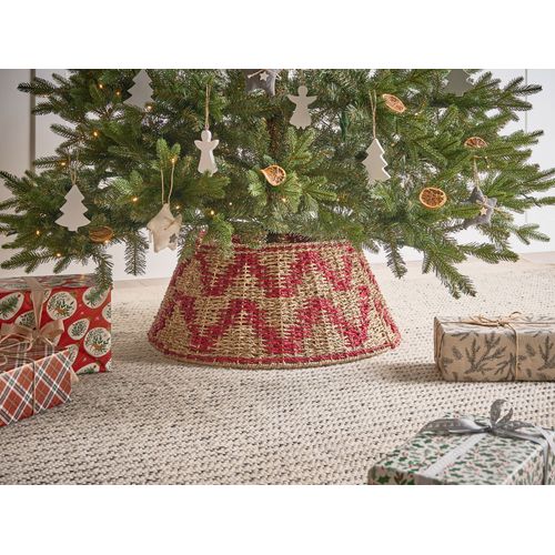 Jupe De Sapin De Noël Glace Herbier Marin Rouge 60 Cm