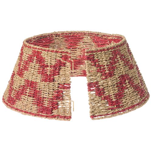 Jupe De Sapin De Noël Glace Herbier Marin Rouge 60 Cm