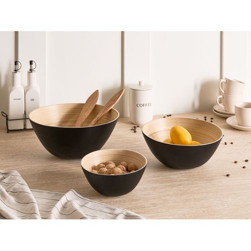 Lot De 3 Bols Décoratifs Bonheur Bambou Noir