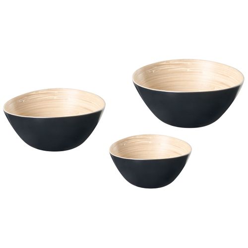 Lot De 3 Bols Décoratifs Bonheur Bambou Noir