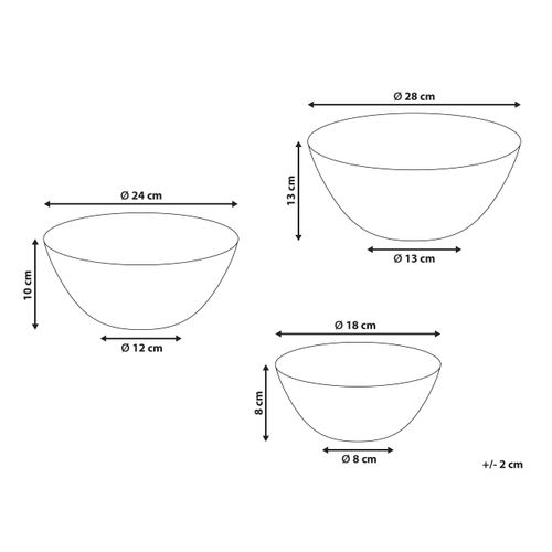 Lot De 3 Bols Décoratifs Bonheur Bambou Noir