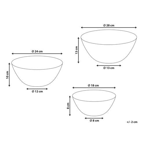 Lot De 3 Bols Décoratifs Bonheur Bambou Noir