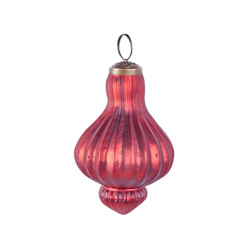 Lot De 8 Boules Brillant Verre Rouge