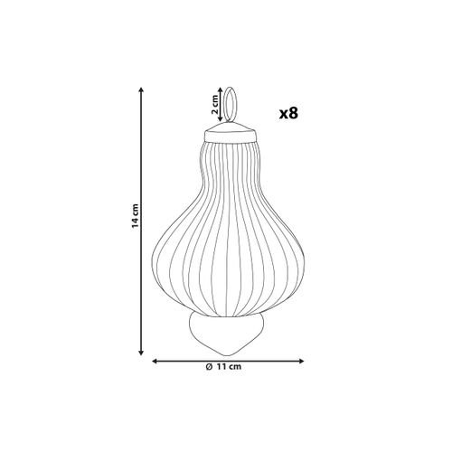 Lot De 8 Boules Brillant Verre Vert