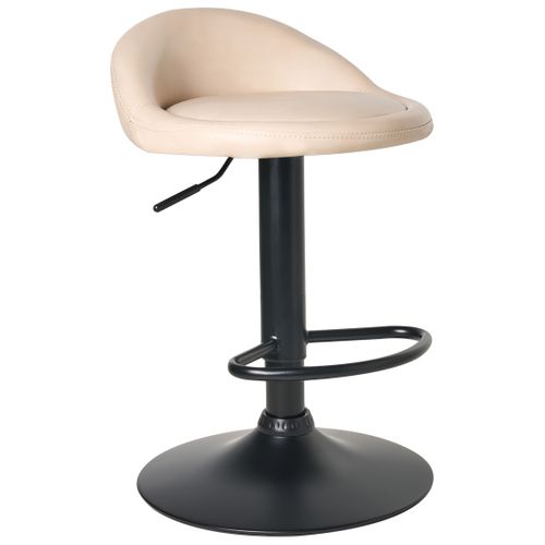 Lot De 2 Tabourets De Bar Meeder Cuir Pu Beige Clair