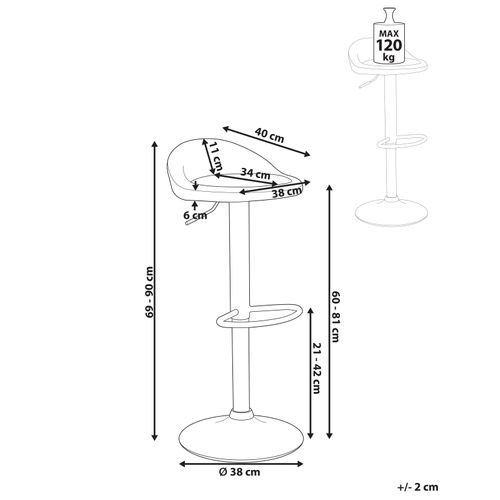Lot De 2 Tabourets De Bar Meeder Cuir Pu Beige Clair