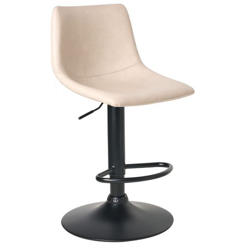 Lot De 2 Tabourets De Bar Lebrija Cuir Pu Beige Clair