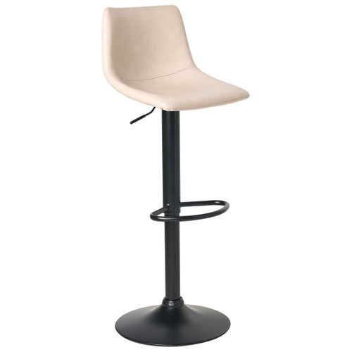 Lot De 2 Tabourets De Bar Lebrija Cuir Pu Beige Clair