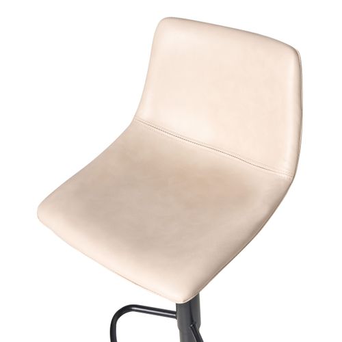 Lot De 2 Tabourets De Bar Lebrija Cuir Pu Beige Clair