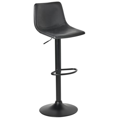 Lot De 2 Tabourets De Bar Lebrija Cuir Pu Noir