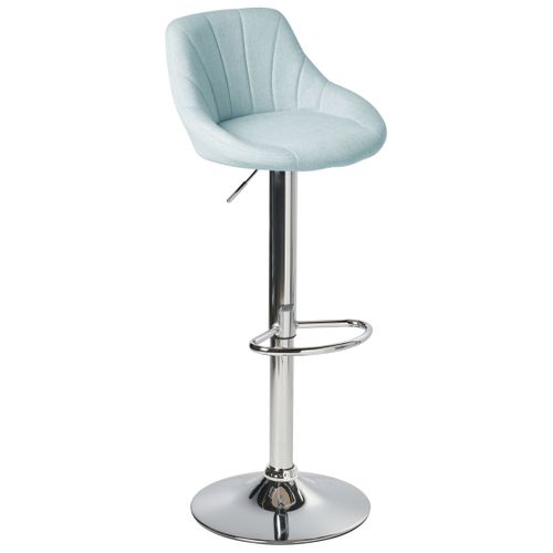 Lot De 2 Tabourets De Bar Lucca Tissu Bleu Clair