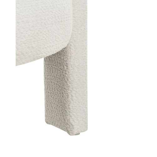 Fauteuil Burea Tissu Chenille Blanc Cassé