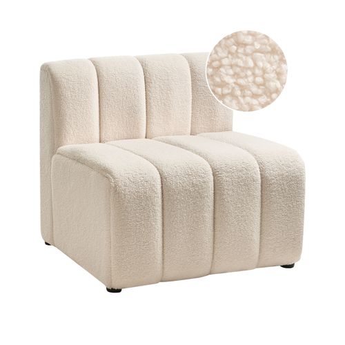 Fauteuil Kage Bouclé Beige Clair
