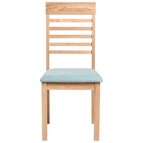 Lot De 2 Chaises De Salle à Manger Ortley Bois Marron Clair/menthe