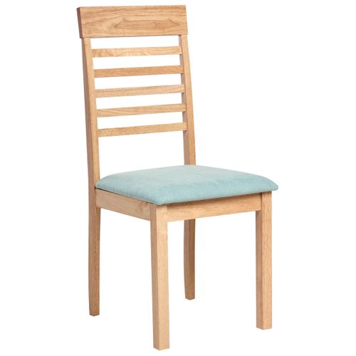 Lot De 2 Chaises De Salle à Manger Ortley Bois Marron Clair/menthe