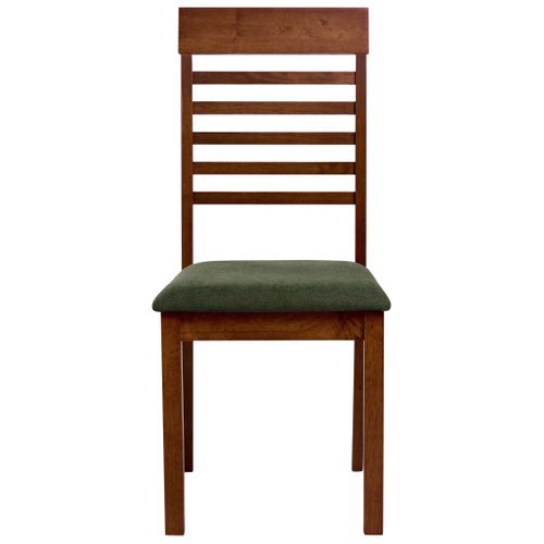 Lot De 2 Chaises De Salle à Manger Ortley Bois Marron Foncé/vert