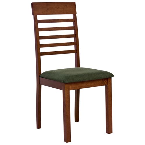 Lot De 2 Chaises De Salle à Manger Ortley Bois Marron Foncé/vert