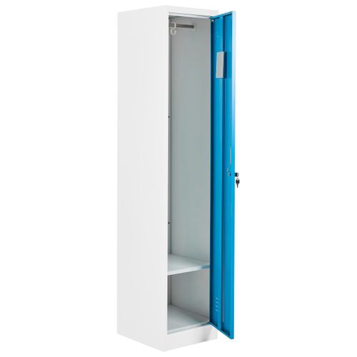 Casier Vestiaire à Porte Simple Athlete Métal Blanc/bleu