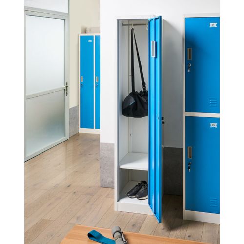 Casier Vestiaire à Porte Simple Athlete Métal Blanc/bleu