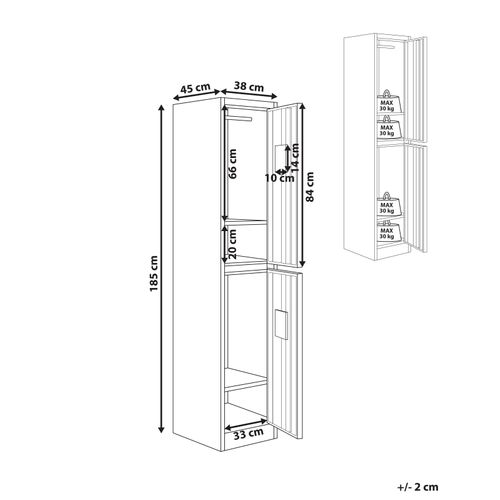 Casier Vestiaire à 2 Niveaux Athlete Métal Blanc/bleu