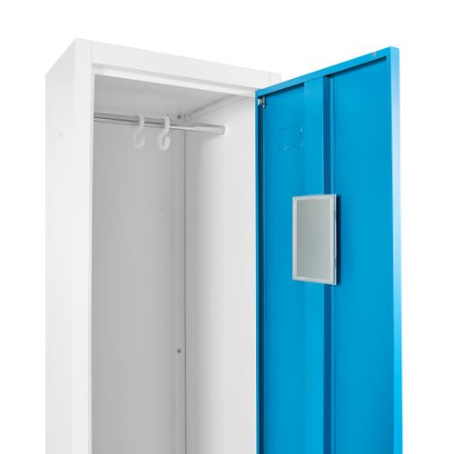 Casier Vestiaire à 3 Portes Athlete Métal Blanc/bleu