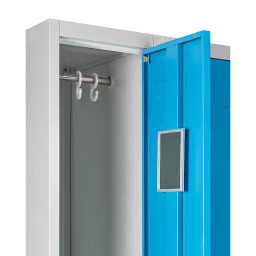 Casier Vestiaire à 4 Portes Avec Banc Athlete Métal Gris/bleu
