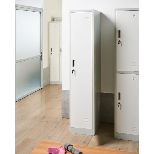Casier Vestiaire à Porte Simple Athlete Métal Gris/blanc