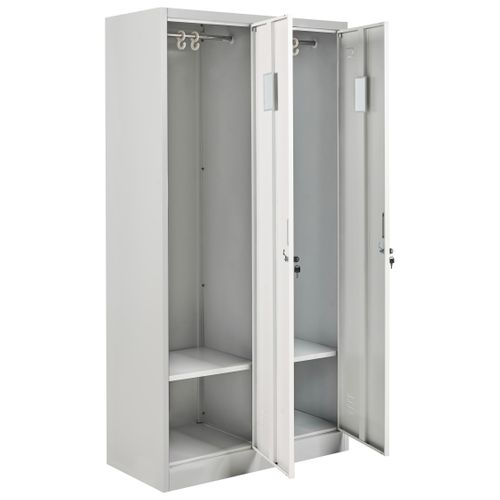 Casier Vestiaire à Double Porte Athlete Métal Gris/blanc