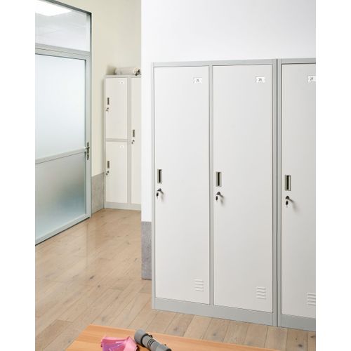 Casier Vestiaire à Double Porte Athlete Métal Gris/blanc