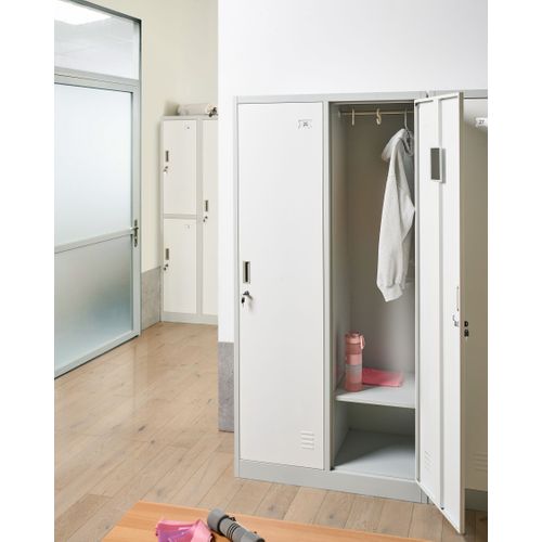 Casier Vestiaire à Double Porte Athlete Métal Gris/blanc