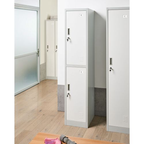 Casier Vestiaire à 2 Niveaux Athlete Métal Gris/blanc