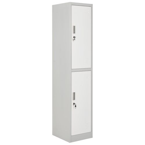 Casier Vestiaire à 2 Niveaux Athlete Métal Gris/blanc