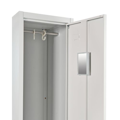 Casier Vestiaire à 4 Portes Avec Banc Athlete Métal Gris/blanc