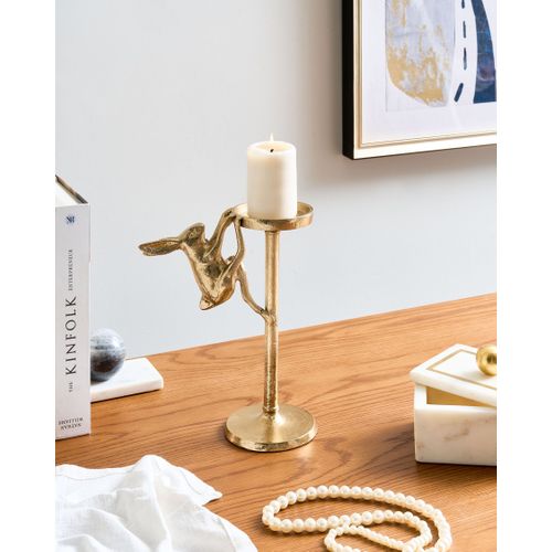 Bougeoir Kosor Métal 25 Cm Doré