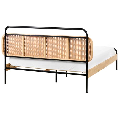 Lit Avec Sommier Rotin Boussicourt 140 X 200 Cm Marron Clair