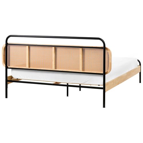 Lit Avec Sommier Rotin Boussicourt 160 X 200 Cm Marron Clair