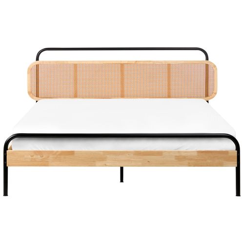 Lit Avec Sommier Rotin Boussicourt 180 X 200 Cm Marron Clair