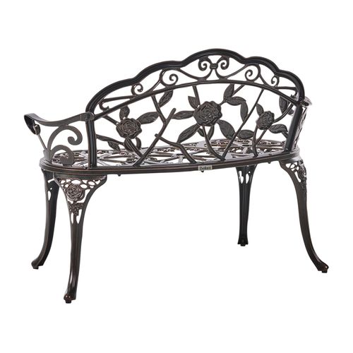 Banc De Jardin Piura 88 Cm Métal Marron Foncé