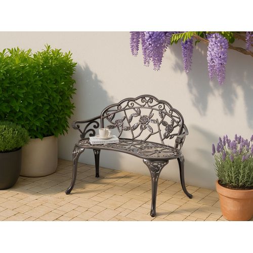 Banc De Jardin Piura 88 Cm Métal Marron Foncé