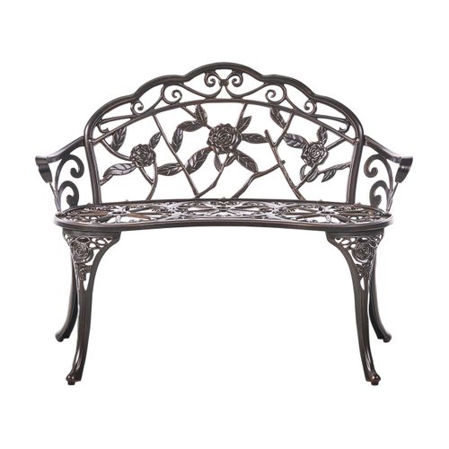 Banc De Jardin Piura 88 Cm Métal Marron Foncé