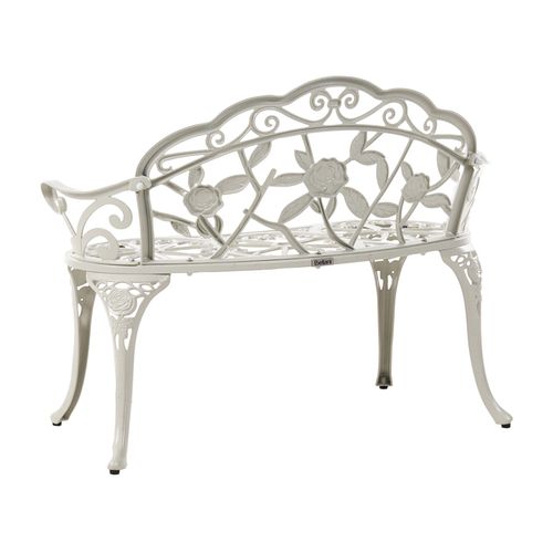 Banc De Jardin Piura 88 Cm Métal Blanc