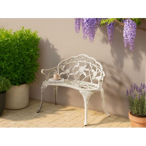 Banc De Jardin Piura 88 Cm Métal Blanc